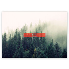 Поздравительная открытка с принтом Северный лес в Новосибирске, 100% бумага | плотность бумаги 280 г/м2, матовая, на обратной стороне линовка и место для марки
 | forest | nord | north | pagan | vikikngs | викинги | лес | лесник | норд | один | север | язычество