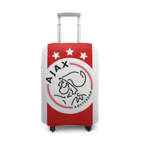 Чехол для чемодана 3D с принтом Аякс в Новосибирске, 86% полиэфир, 14% спандекс | двустороннее нанесение принта, прорези для ручек и колес | afc ajax | ajax | amsterdamsche football club ajax | амстердамский аякс | аякс | аякс амстердам | фк аякс | форма | футбол | футбольный клуб