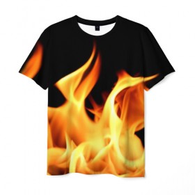 Мужская футболка 3D с принтом Огненный стиль в Новосибирске, 100% полиэфир | прямой крой, круглый вырез горловины, длина до линии бедер | Тематика изображения на принте: 