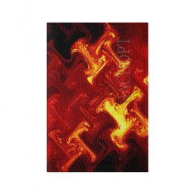 Обложка для паспорта матовая кожа с принтом Огненная лава в Новосибирске, натуральная матовая кожа | размер 19,3 х 13,7 см; прозрачные пластиковые крепления | fire | flame | in fire | smoke | в огне | дым | огненный | огонь | текстуры