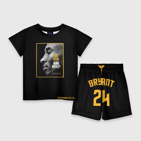 Детский костюм с шортами 3D с принтом Kobe Bryant black mamba в Новосибирске,  |  | bryant | jersey | kobe | kobe bryant | lakers | los angeles lakers | mamba | джерси | коби | коби брайант