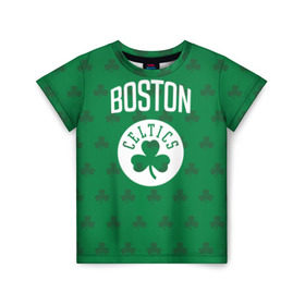 Детская футболка 3D с принтом Boston Celtics в Новосибирске, 100% гипоаллергенный полиэфир | прямой крой, круглый вырез горловины, длина до линии бедер, чуть спущенное плечо, ткань немного тянется | boston | boston celtics | celtics | бостон | бостон селтикс
