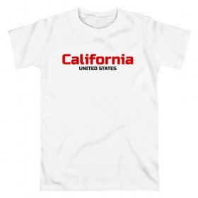 Мужская футболка хлопок с принтом USA - California в Новосибирске, 100% хлопок | прямой крой, круглый вырез горловины, длина до линии бедер, слегка спущенное плечо. | america | california | california city | california republic | usa | америка | калифорния | соединенные штаты | сша | штат