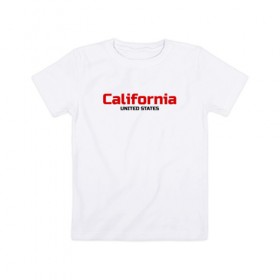 Детская футболка хлопок с принтом USA - California в Новосибирске, 100% хлопок | круглый вырез горловины, полуприлегающий силуэт, длина до линии бедер | Тематика изображения на принте: america | california | california city | california republic | usa | америка | калифорния | соединенные штаты | сша | штат