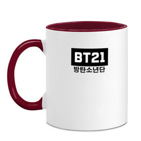 Кружка двухцветная с принтом BTS BT21 в Новосибирске, керамика | объем — 330 мл, диаметр — 80 мм. Цветная ручка и кайма сверху, в некоторых цветах — вся внутренняя часть | bangtan boys | bt21 | bts | bts army | bts stickers | j hope | jimin | jin | jungkook | k pop | rap monster | rapmon | suga | v | бтс | корея | стикеры bts