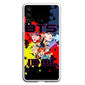 Чехол для Honor 20 с принтом BTS Pop art в Новосибирске, Силикон | Область печати: задняя сторона чехла, без боковых панелей | Тематика изображения на принте: bangtan | boy | j hope | jimin | jin | jungkook | korea | luv | rm | suga | v | with | бтс | кей | поп