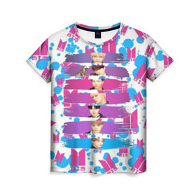 Женская футболка 3D с принтом Bts Lover Yourself в Новосибирске, 100% полиэфир ( синтетическое хлопкоподобное полотно) | прямой крой, круглый вырез горловины, длина до линии бедер | bangtan | boy | j hope | jimin | jin | jungkook | korea | luv | rm | suga | v | with | бтс | кей | поп