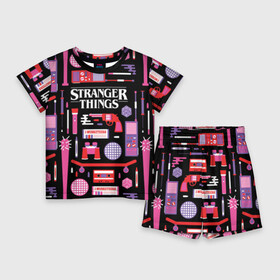 Детский костюм с шортами 3D с принтом STRANGER THINGS STARTER PACK в Новосибирске,  |  | 11 | eleven | logo | netflix | pack | starter | stranger | things | дела | крайне | лого | логотип | одинадцать | одиннадцать | очень | пак | события | стартер | странные | стренджер