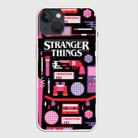 Чехол для iPhone 13 с принтом STRANGER THINGS STARTER PACK в Новосибирске,  |  | 11 | eleven | logo | netflix | pack | starter | stranger | things | дела | крайне | лого | логотип | одинадцать | одиннадцать | очень | пак | события | стартер | странные | стренджер