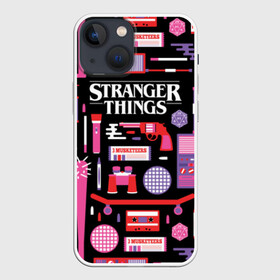 Чехол для iPhone 13 mini с принтом STRANGER THINGS STARTER PACK в Новосибирске,  |  | 11 | eleven | logo | netflix | pack | starter | stranger | things | дела | крайне | лого | логотип | одинадцать | одиннадцать | очень | пак | события | стартер | странные | стренджер