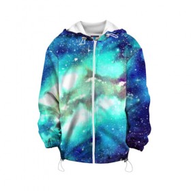 Детская куртка 3D с принтом Звёздное небо в Новосибирске, 100% полиэстер | застежка — молния, подол и капюшон оформлены резинкой с фиксаторами, по бокам — два кармана без застежек, один потайной карман на груди, плотность верхнего слоя — 90 г/м2; плотность флисового подклада — 260 г/м2 | Тематика изображения на принте: galaxy | nebula | space | star | абстракция | вселенная | галактика | звезда | звезды | космический | планеты
