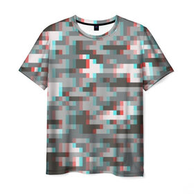 Мужская футболка 3D с принтом Пиксели кубики в Новосибирске, 100% полиэфир | прямой крой, круглый вырез горловины, длина до линии бедер | камуфляж | пиксели | текстуры