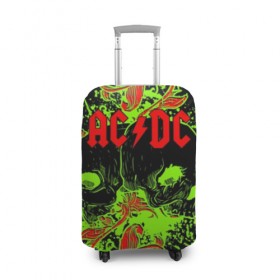Чехол для чемодана 3D с принтом AC/DC в Новосибирске, 86% полиэфир, 14% спандекс | двустороннее нанесение принта, прорези для ручек и колес | ac dc | acdc | back in black | columbia | epic | force | guitar | pop | rock | vevo | ангус | блюз | рок | хард | янг