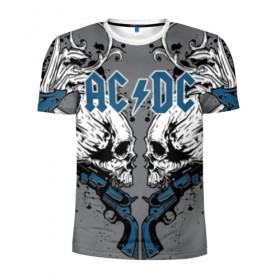 Мужская футболка 3D спортивная с принтом AC/DC в Новосибирске, 100% полиэстер с улучшенными характеристиками | приталенный силуэт, круглая горловина, широкие плечи, сужается к линии бедра | ac dc | acdc | back in black | columbia | epic | force | guitar | pop | rock | vevo | ангус | блюз | рок | хард | янг
