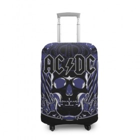 Чехол для чемодана 3D с принтом AC/DC в Новосибирске, 86% полиэфир, 14% спандекс | двустороннее нанесение принта, прорези для ручек и колес | ac dc | acdc | back in black | columbia | epic | force | guitar | pop | rock | vevo | ангус | блюз | рок | хард | янг