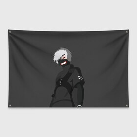 Флаг-баннер с принтом Kaneki Ken в Новосибирске, 100% полиэстер | размер 67 х 109 см, плотность ткани — 95 г/м2; по краям флага есть четыре люверса для крепления | anteiku | ghoul | kaneki | ken | tokyo | антейку | гуль | канеки | кен | токийский