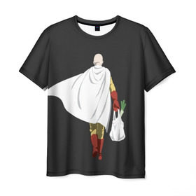 Мужская футболка 3D с принтом Saitama в Новосибирске, 100% полиэфир | прямой крой, круглый вырез горловины, длина до линии бедер | Тематика изображения на принте: hero | man | one | one punch | punch | punch man | saitama | super | superhero | ванпанчмен | герой | сайтама | супер | супергерой