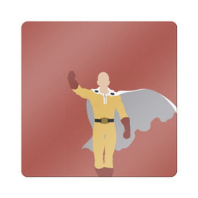 Магнит виниловый Квадрат с принтом Saitama в Новосибирске, полимерный материал с магнитным слоем | размер 9*9 см, закругленные углы | hero | man | one | one punch | punch | punch man | saitama | super | superhero | ванпанчмен | герой | сайтама | супер | супергерой