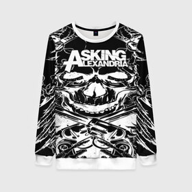 Женский свитшот 3D с принтом Asking Alexandria в Новосибирске, 100% полиэстер с мягким внутренним слоем | круглый вырез горловины, мягкая резинка на манжетах и поясе, свободная посадка по фигуре | aa | ben bruce | death | destiny | from | metal | rock | sumerian | to | йорк | метал | рок | хард | хеви | электроникор