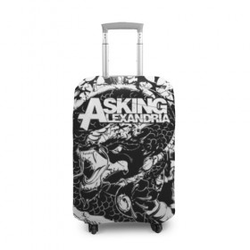 Чехол для чемодана 3D с принтом Asking Alexandria в Новосибирске, 86% полиэфир, 14% спандекс | двустороннее нанесение принта, прорези для ручек и колес | aa | ben bruce | death | destiny | from | metal | rock | sumerian | to | йорк | метал | рок | хард | хеви | электроникор