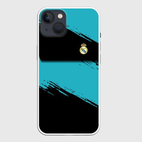 Чехол для iPhone 13 с принтом REAL MADRID. в Новосибирске,  |  | abstract | fc | football | football club | geometry | real madrid | sport | texture | абстракция | геометрия | реал мадрид | спорт | спортивные | текстура | униформа | фирменные цвета | фк | футбол | футбольный клуб