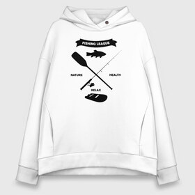 Женское худи Oversize хлопок с принтом лига рыбалки в Новосибирске, френч-терри — 70% хлопок, 30% полиэстер. Мягкий теплый начес внутри —100% хлопок | боковые карманы, эластичные манжеты и нижняя кромка, капюшон на магнитной кнопке | прикольная футболка рыбалка | футболка рыбалка купить | футболки +для рыбалки | футболки +с надписями про рыбалку | футболки мужские рыбалка | футболки про рыбалку