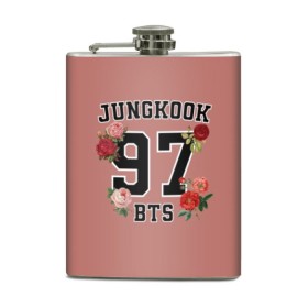 Фляга с принтом JUNGKOOK 97 BTS в Новосибирске, металлический корпус | емкость 0,22 л, размер 125 х 94 мм. Виниловая наклейка запечатывается полностью | Тематика изображения на принте: bangtan | bighit | boy | fake love | j hope | jimin | jin | jungkook | korea | kpop | live | luv | mic drop | rm | suga | v | with | бтс | кей | поп