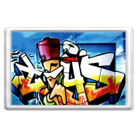Магнит 45*70 с принтом ИСКУССТВО УЛИЦ в Новосибирске, Пластик | Размер: 78*52 мм; Размер печати: 70*45 | grafiti | paint | street art | urban | город | граффити | искусство | кирпичи | краски | рисунки | стена | улицы | уличное искусство