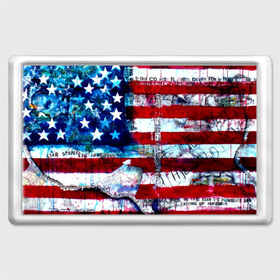 Магнит 45*70 с принтом АМЕРИКА в Новосибирске, Пластик | Размер: 78*52 мм; Размер печати: 70*45 | usa | абстракция | америка | американский | герб | звезды | краска | символика сша | страны | сша | флаг | штаты