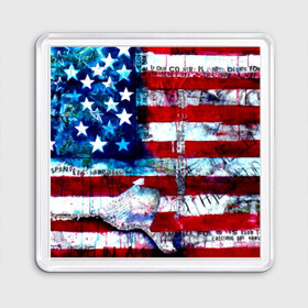 Магнит 55*55 с принтом АМЕРИКА в Новосибирске, Пластик | Размер: 65*65 мм; Размер печати: 55*55 мм | usa | абстракция | америка | американский | герб | звезды | краска | символика сша | страны | сша | флаг | штаты
