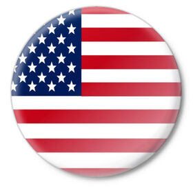 Значок с принтом USA в Новосибирске,  металл | круглая форма, металлическая застежка в виде булавки | Тематика изображения на принте: usa | абстракция | америка | американский | герб | звезды | краска | символика сша | страны | сша | флаг | штаты