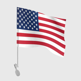 Флаг для автомобиля с принтом USA в Новосибирске, 100% полиэстер | Размер: 30*21 см | Тематика изображения на принте: usa | абстракция | америка | американский | герб | звезды | краска | символика сша | страны | сша | флаг | штаты