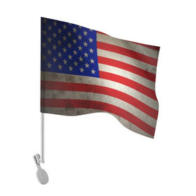 Флаг для автомобиля с принтом Американский флаг в Новосибирске, 100% полиэстер | Размер: 30*21 см | usa | абстракция | америка | американский | герб | звезды | краска | символика сша | страны | сша | флаг | штаты