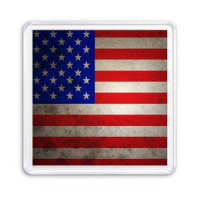 Магнит 55*55 с принтом Американский флаг в Новосибирске, Пластик | Размер: 65*65 мм; Размер печати: 55*55 мм | usa | абстракция | америка | американский | герб | звезды | краска | символика сша | страны | сша | флаг | штаты