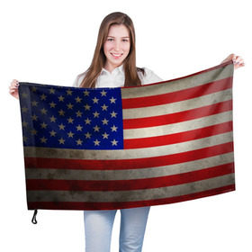 Флаг 3D с принтом Американский флаг в Новосибирске, 100% полиэстер | плотность ткани — 95 г/м2, размер — 67 х 109 см. Принт наносится с одной стороны | usa | абстракция | америка | американский | герб | звезды | краска | символика сша | страны | сша | флаг | штаты