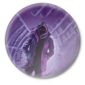 Значок с принтом Purple в Новосибирске,  металл | круглая форма, металлическая застежка в виде булавки | Тематика изображения на принте: brawl stars | jessie | leon | spike | бравл старс | джесси | леон | спайк
