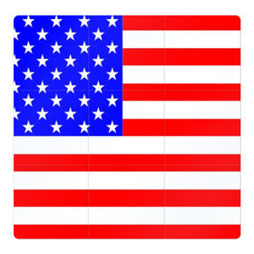 Магнитный плакат 3Х3 с принтом АМЕРИКАНСКИЙ ФЛАГ в Новосибирске, Полимерный материал с магнитным слоем | 9 деталей размером 9*9 см | Тематика изображения на принте: usa | абстракция | америка | американский | герб | звезды | краска | символика сша | страны | сша | флаг | штаты