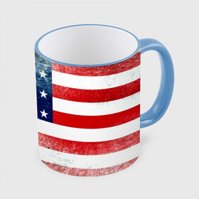 Кружка с полной запечаткой с принтом Америка Флаг в Новосибирске, керамика | ёмкость 330 мл | usa | абстракция | америка | американский | герб | звезды | краска | символика сша | страны | сша | флаг | штаты