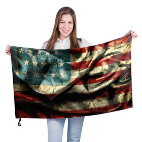 Флаг 3D с принтом USA 3D в Новосибирске, 100% полиэстер | плотность ткани — 95 г/м2, размер — 67 х 109 см. Принт наносится с одной стороны | usa | абстракция | америка | американский | герб | звезды | краска | символика сша | страны | сша | флаг | штаты