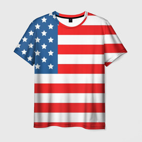Мужская футболка 3D с принтом Соединенные Штаты Америки в Новосибирске, 100% полиэфир | прямой крой, круглый вырез горловины, длина до линии бедер | usa | абстракция | америка | американский | герб | звезды | краска | символика сша | страны | сша | флаг | штаты