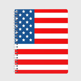 Тетрадь с принтом Соединенные Штаты Америки в Новосибирске, 100% бумага | 48 листов, плотность листов — 60 г/м2, плотность картонной обложки — 250 г/м2. Листы скреплены сбоку удобной пружинной спиралью. Уголки страниц и обложки скругленные. Цвет линий — светло-серый
 | Тематика изображения на принте: usa | абстракция | америка | американский | герб | звезды | краска | символика сша | страны | сша | флаг | штаты