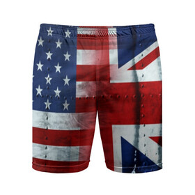 Мужские шорты спортивные с принтом Англия&Америка в Новосибирске,  |  | usa | абстракция | америка | американский | герб | звезды | краска | символика сша | страны | сша | флаг | штаты