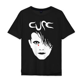 Мужская футболка хлопок Oversize с принтом The Cure в Новосибирске, 100% хлопок | свободный крой, круглый ворот, “спинка” длиннее передней части | cure | robert james smith | the cure | готик рок | группы | музыка | постпанк | роберт смит | рок