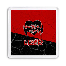 Магнит 55*55 с принтом Lizer (1) в Новосибирске, Пластик | Размер: 65*65 мм; Размер печати: 55*55 мм | hate | lizer | rap | лазер | лизер | любовь | реп