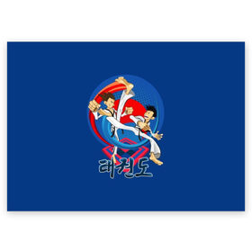 Поздравительная открытка с принтом Taekwondo в Новосибирске, 100% бумага | плотность бумаги 280 г/м2, матовая, на обратной стороне линовка и место для марки
 | art | attack | black | fight | fighters | hieroglyphs | jump | korean | martial arts | men | sport | style | taekwondo | wrestling | атака | боевое | бойцы | борьба | единоборства | иероглифы | искусство | кимоно | мужчины | поединок | пояса | прыжок | ра