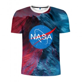 Мужская футболка 3D спортивная с принтом NASA в Новосибирске, 100% полиэстер с улучшенными характеристиками | приталенный силуэт, круглая горловина, широкие плечи, сужается к линии бедра | galaxy | nasa | space | space company | star | астрономия | галактика | звезды | космическая компания | космос | наса