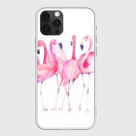 Чехол для iPhone 12 Pro Max с принтом Фламинго в Новосибирске, Силикон |  | art | birds | flamingo | flock | illustration | pink | summer | watercolor | акварель | иллюстрация | искусство | лето | птицы | розовый | стая | фламинго