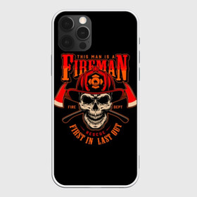 Чехол для iPhone 12 Pro Max с принтом Пожарный в Новосибирске, Силикон |  | axes | crossed | emblem | fire | fireman | helmet | red | retro | skull | vintage | каска | красные | огонь | пожарный | рэтро | скрещенные | старинная | топоры | череп | эмблема