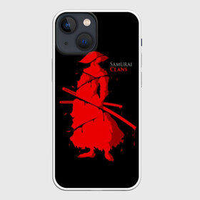Чехол для iPhone 13 mini с принтом Самурай в Новосибирске,  |  | abstraction | art | blood | clan | drops | feudal lord | fighter | japan | man | prince | samurai | swords | warrior | абстракция | боец | воин | искусство | капли | клан | князь | кровь | мечи | мужчина | самурай | феодал | япония