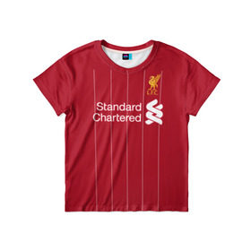 Детская футболка 3D с принтом Liverpool home 19-20 в Новосибирске, 100% гипоаллергенный полиэфир | прямой крой, круглый вырез горловины, длина до линии бедер, чуть спущенное плечо, ткань немного тянется | champions | england | league | liverpool | premier | англия | ливерпуль | лига | чемпионов